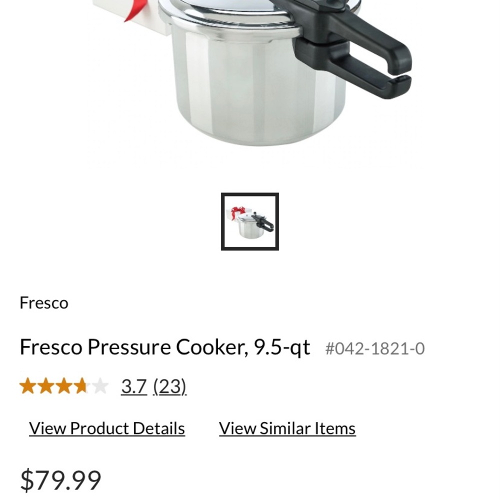 Stainless Steel Pressure Cooker with Black Handle